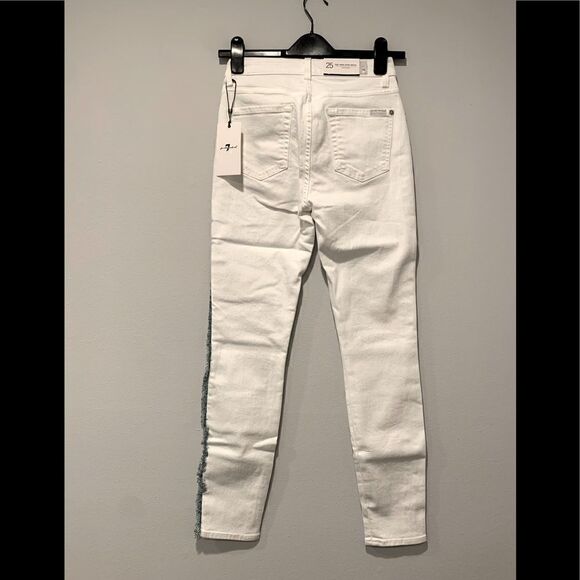 Seven for all mankind fringe high waist ankle skinny jeans size 25, NWT - Picture 5 of 14